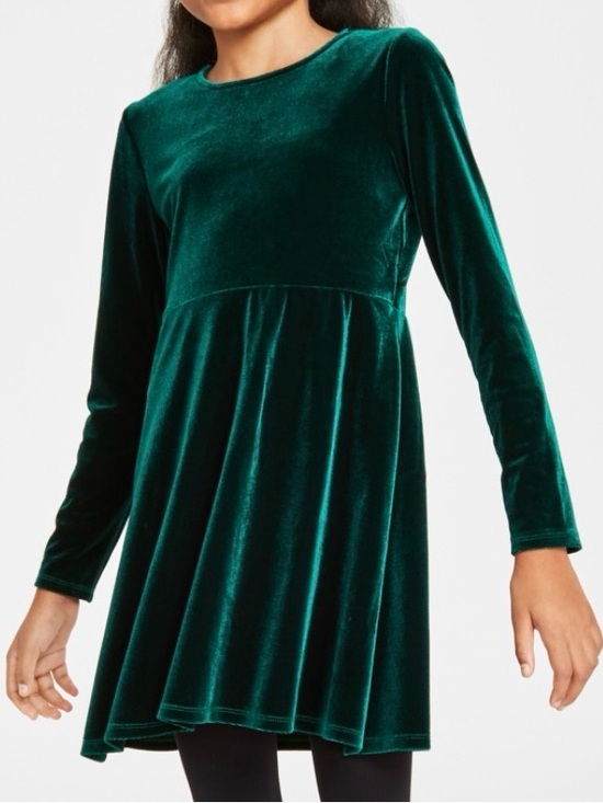 INC International Concepts Other - Girls Green Velvet Long Sleeve Dress size small 6 -6x